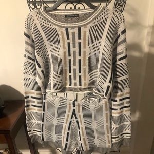 Cute knit crop top and shorts.